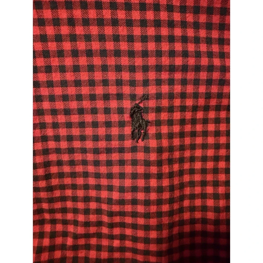 Polo Ralph Lauren Buffalo Plaid Button Down Shirt Men 2XL Red Black Long Sleeve